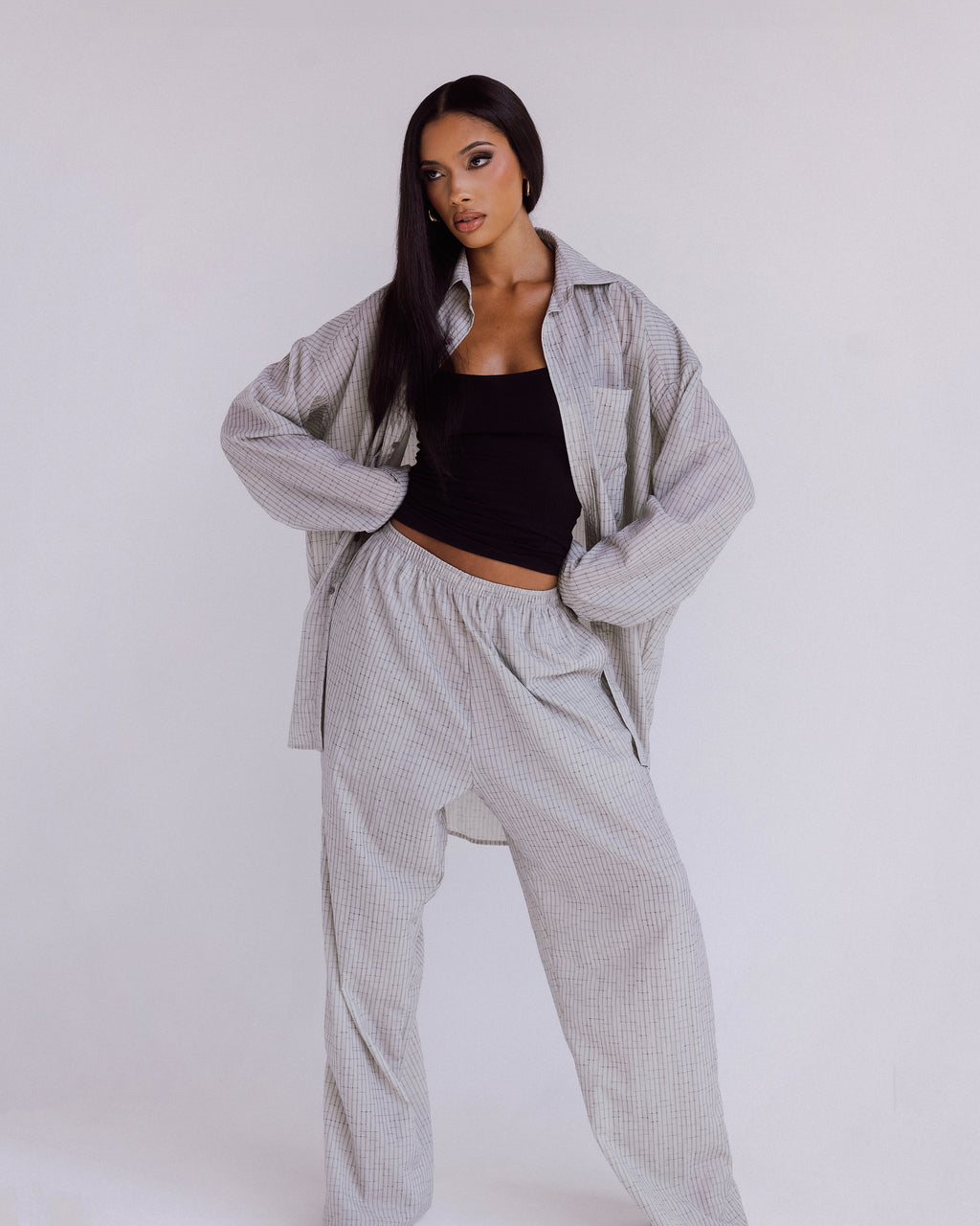 Dillon Top - Grey Stripe