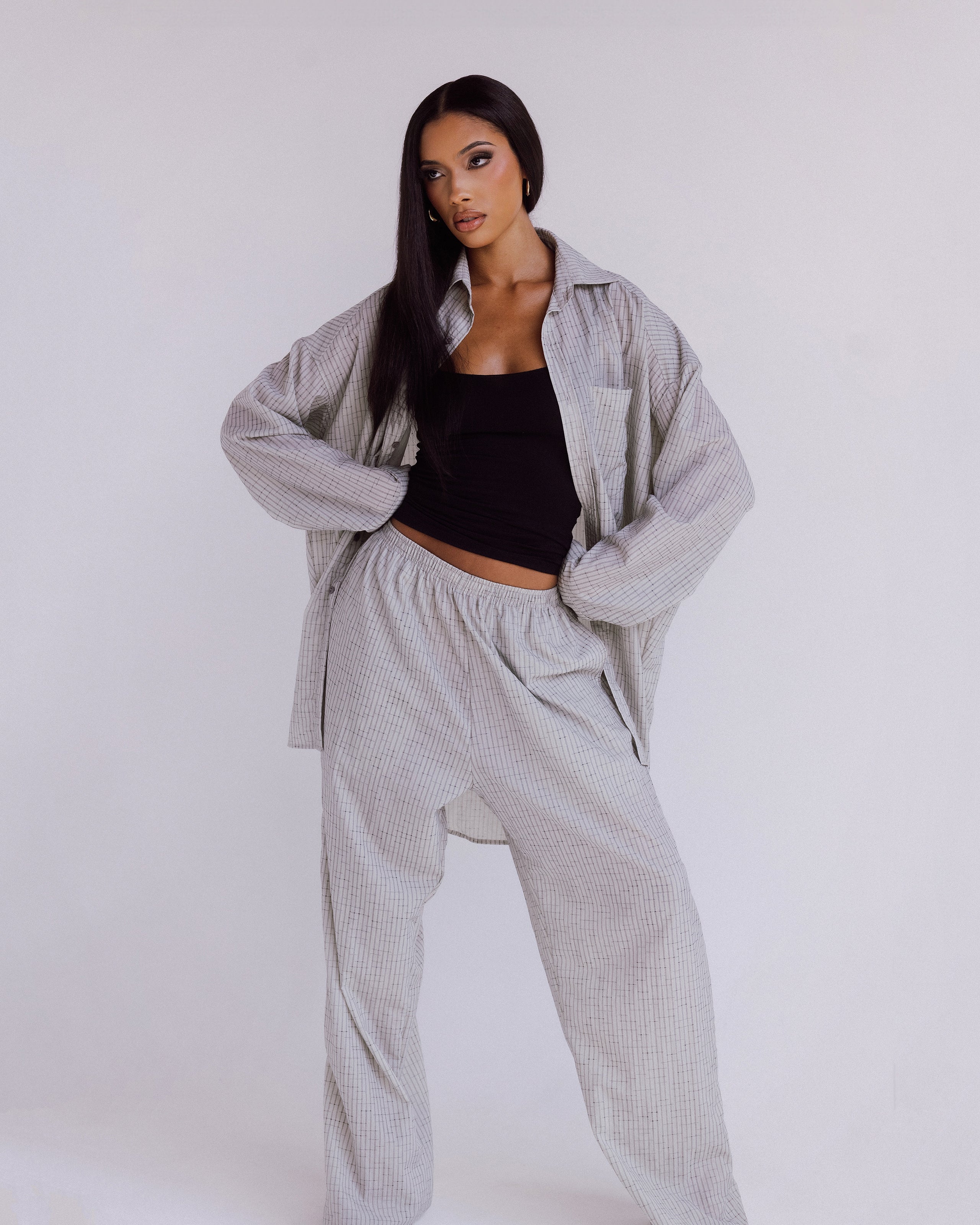 Dillon Top - Grey Stripe